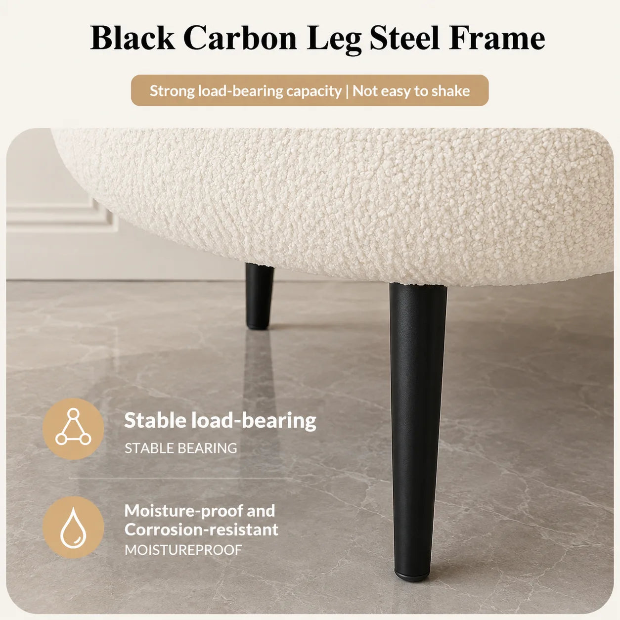 ORENVY LUNA Bouclé Accent Chair | Modern Curved Lounge Chair