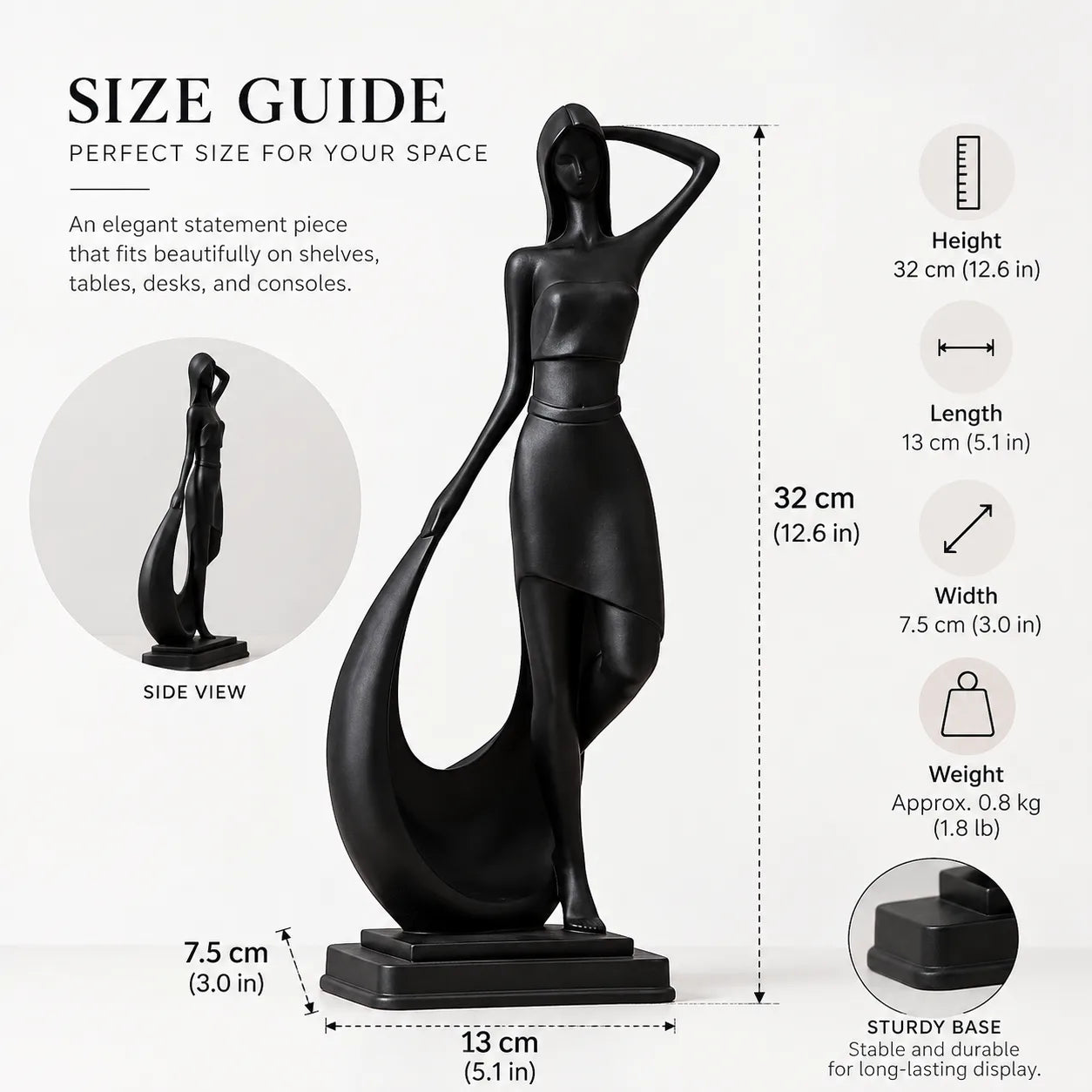 ORENVY Nordic Grace Abstract Sculpture | Minimalist Resin Decorative Statue