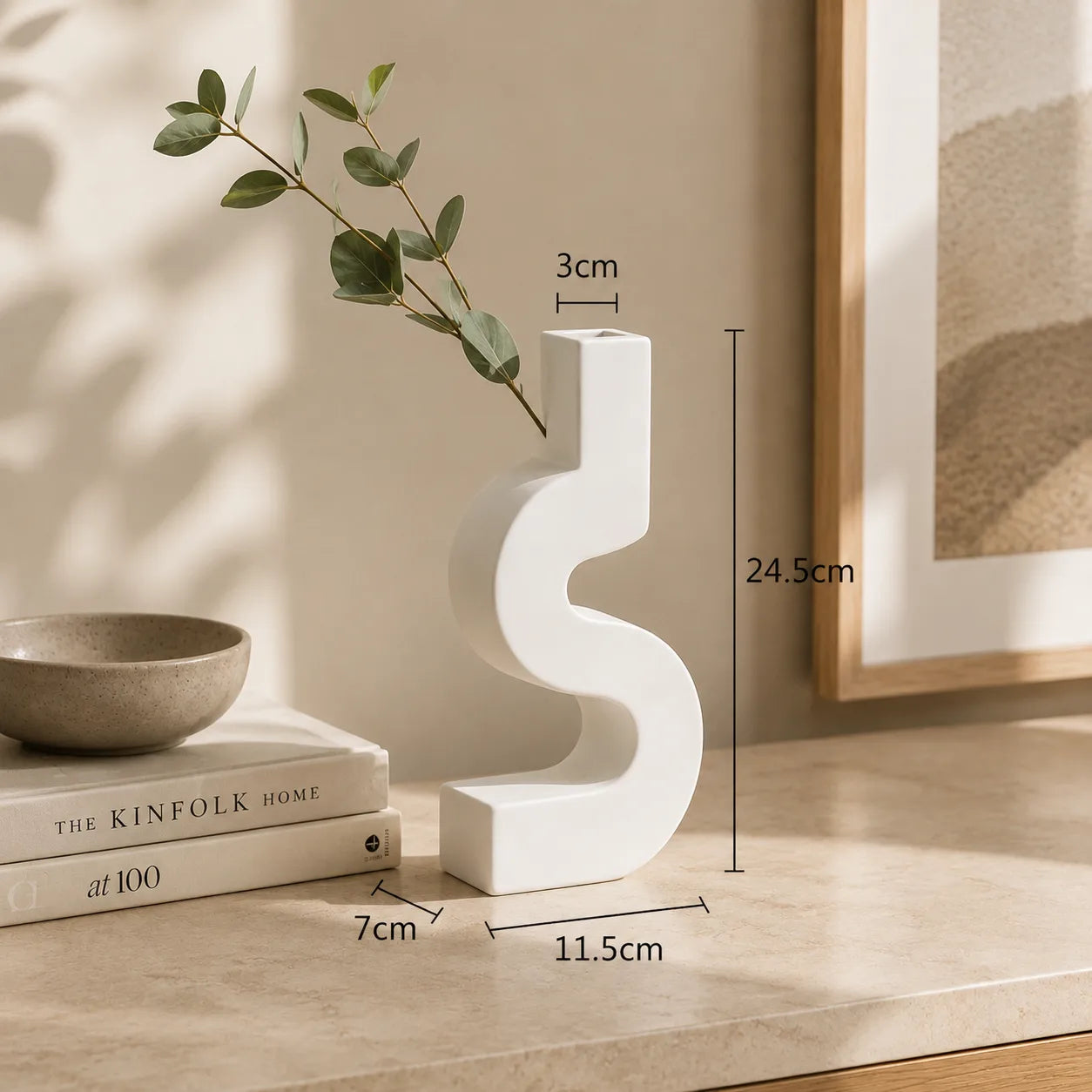 ORENVY Modern Sculptural Ceramic Vase | Scandinavian Decorative Accent