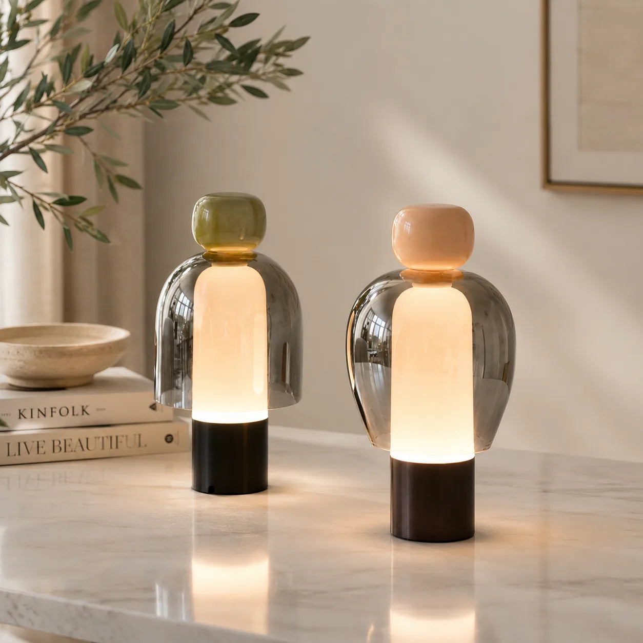 Nordic Ambient Bedside Table Lamp | Rechargeable Modern Accent Light