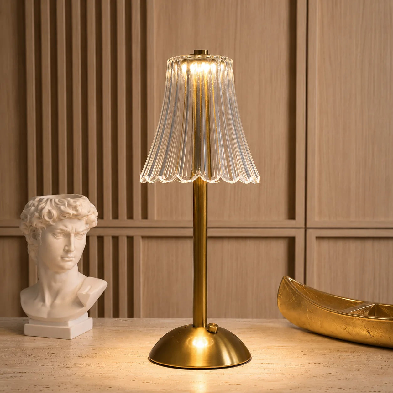 Rechargeable Cordless Crystal Table Lamp – Touch Control LED Bedside Light
