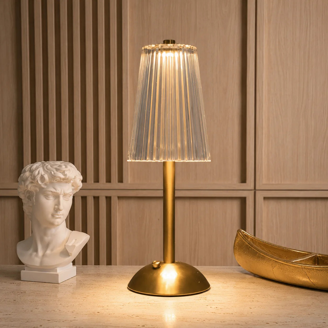 Rechargeable Cordless Crystal Table Lamp – Touch Control LED Bedside Light