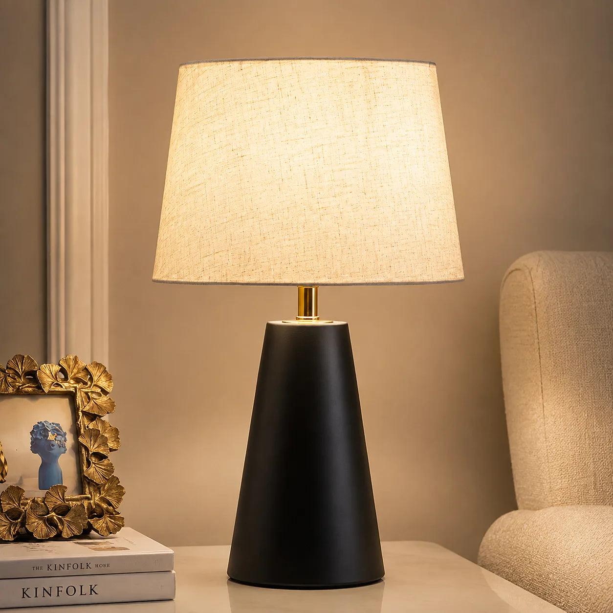 ORENVY NORD Stone Table Lamp | Modern Scandinavian Bedside Lamp