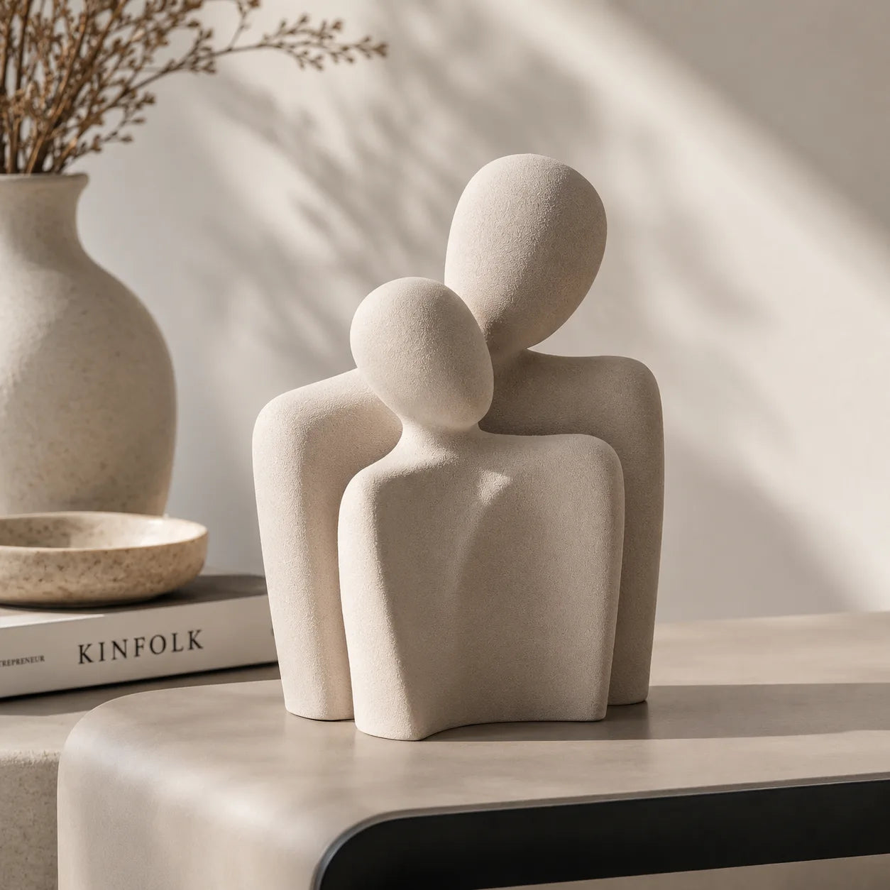 Abstract Couple Sculpture | Modern Minimalist Home Décor Accent