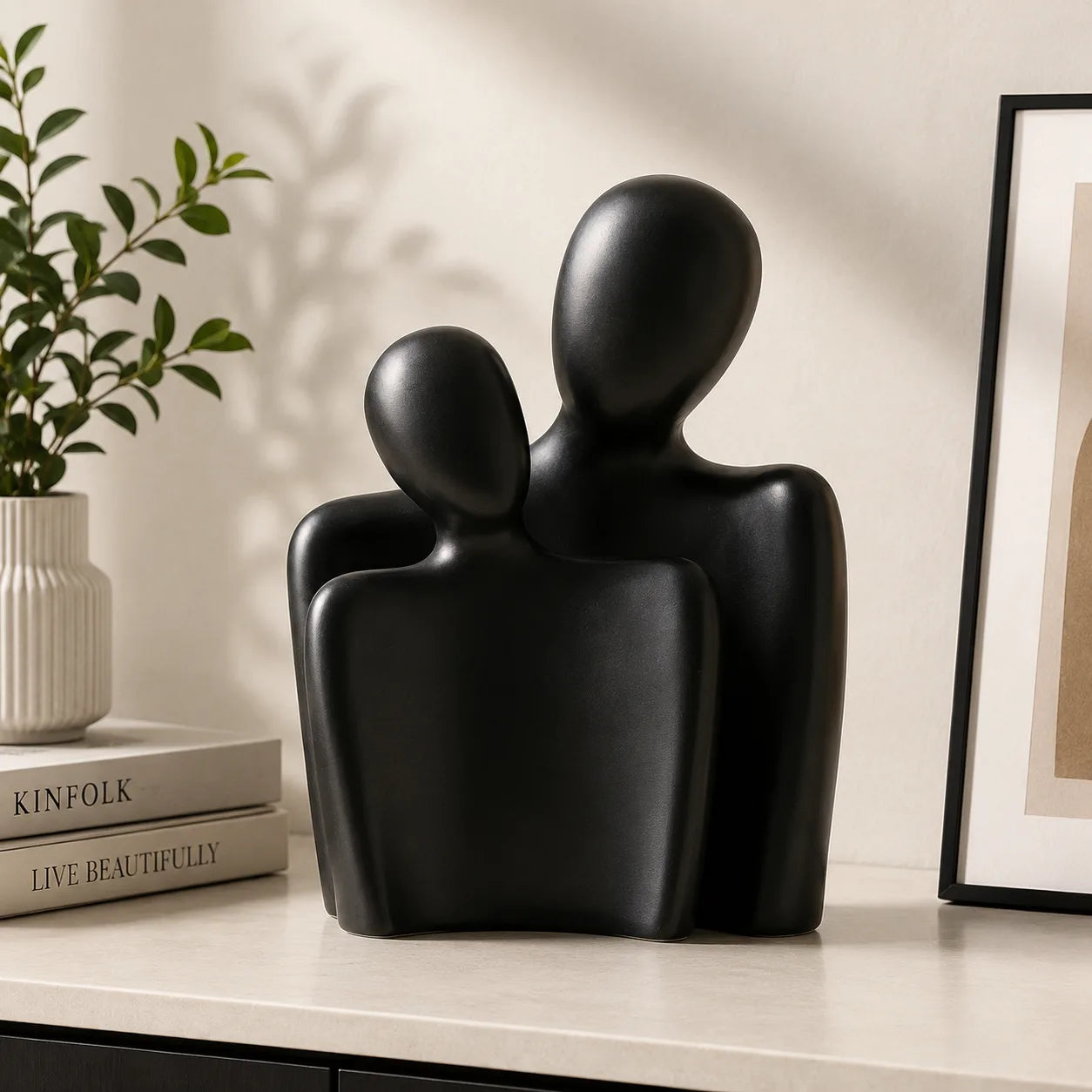 Abstract Couple Sculpture | Modern Minimalist Home Décor Accent