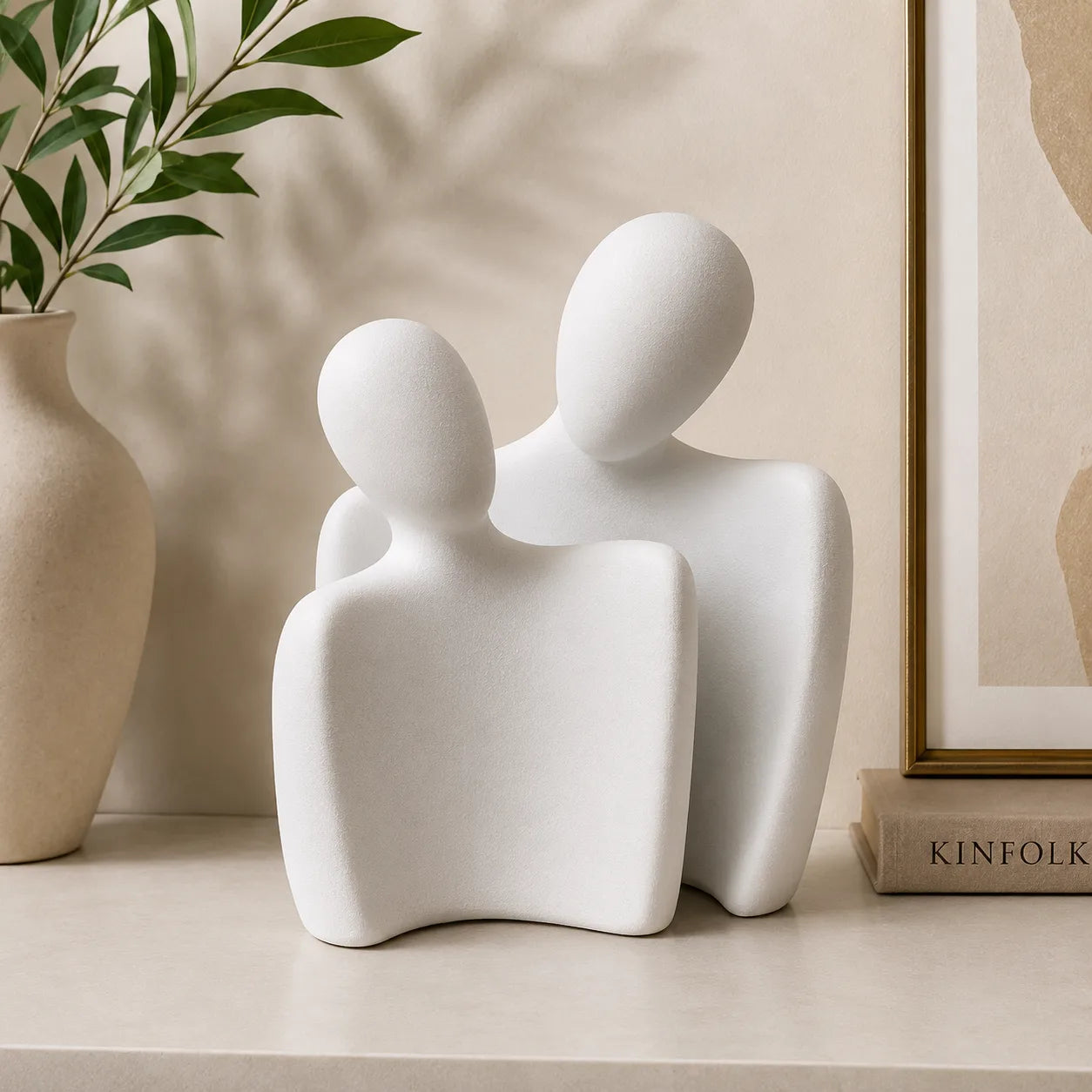 Abstract Couple Sculpture | Modern Minimalist Home Décor Accent