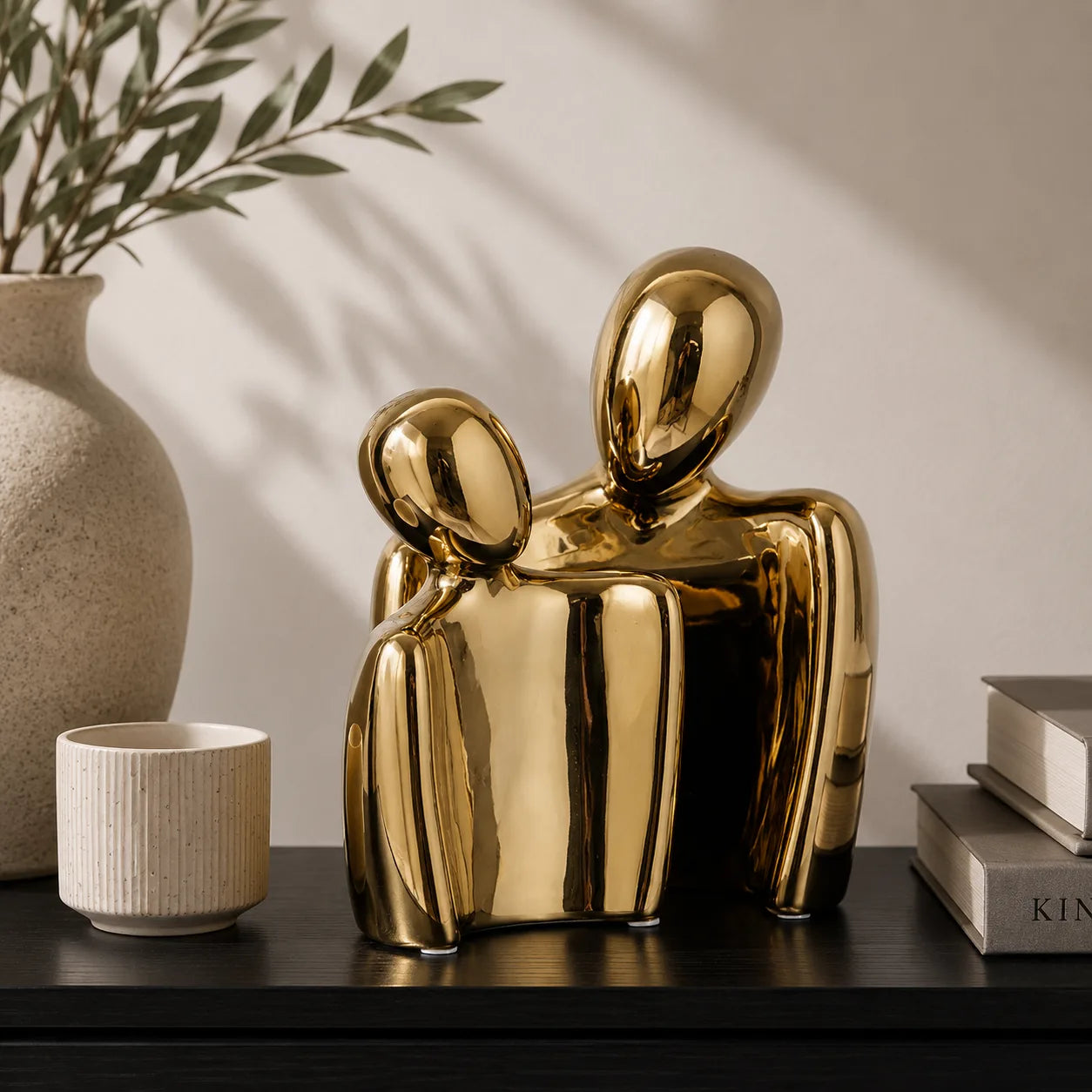Abstract Couple Sculpture | Modern Minimalist Home Décor Accent