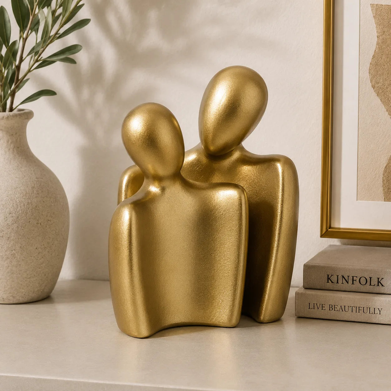 Abstract Couple Sculpture | Modern Minimalist Home Décor Accent