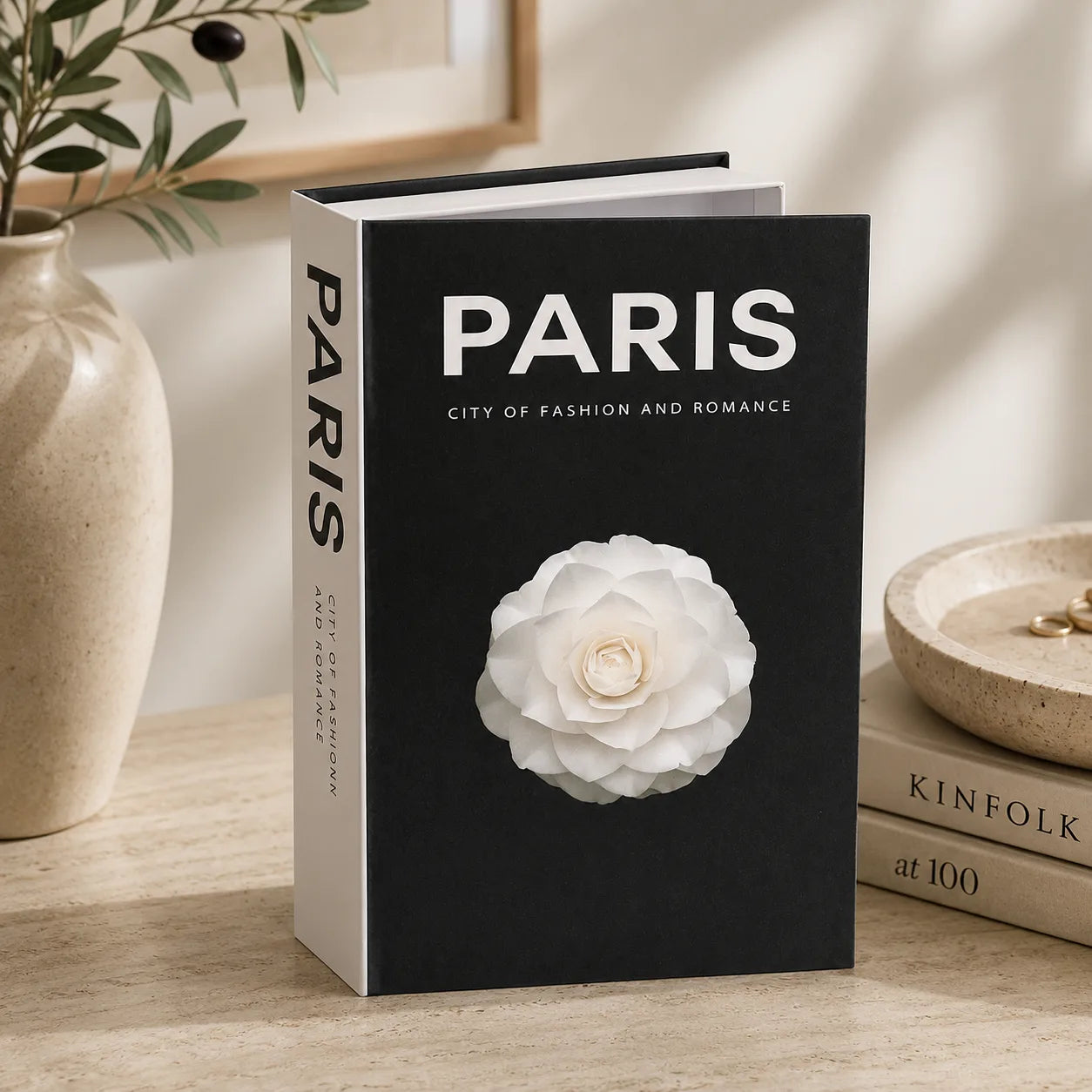 ATLAS Decorative Book Storage Box | Modern Coffee Table Faux Book
