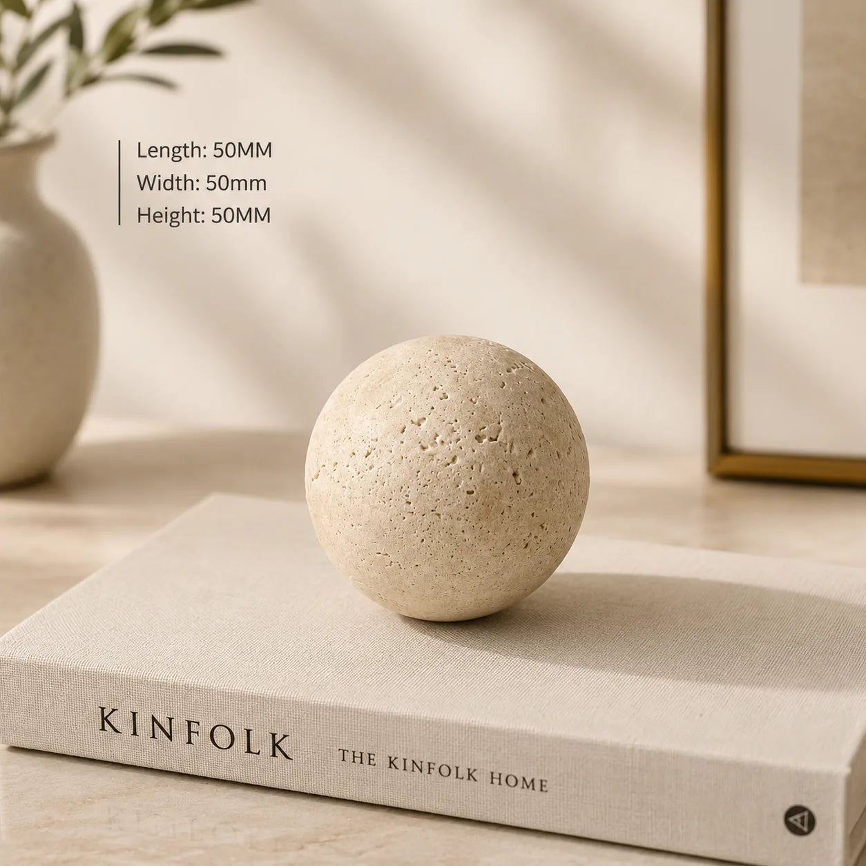 LUNA Travertine Sculpture Set | Scandinavian Geometric Decorative Objects