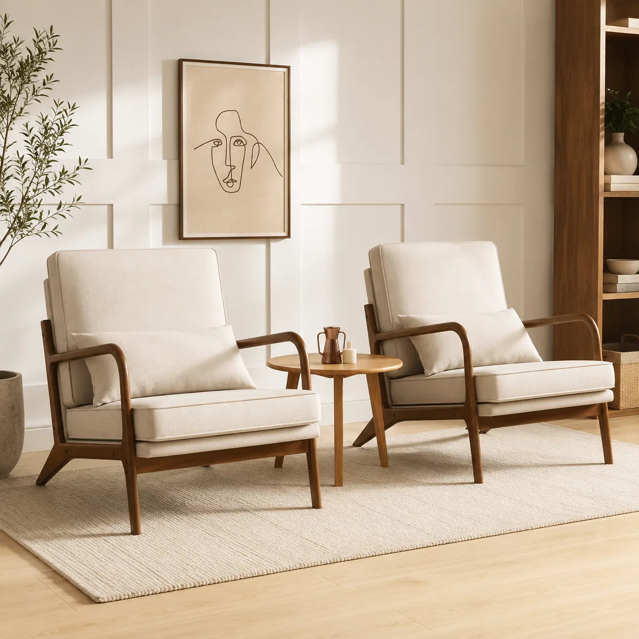 Scandinavian Accent Chair with Solid Wood Frame | ORENVY