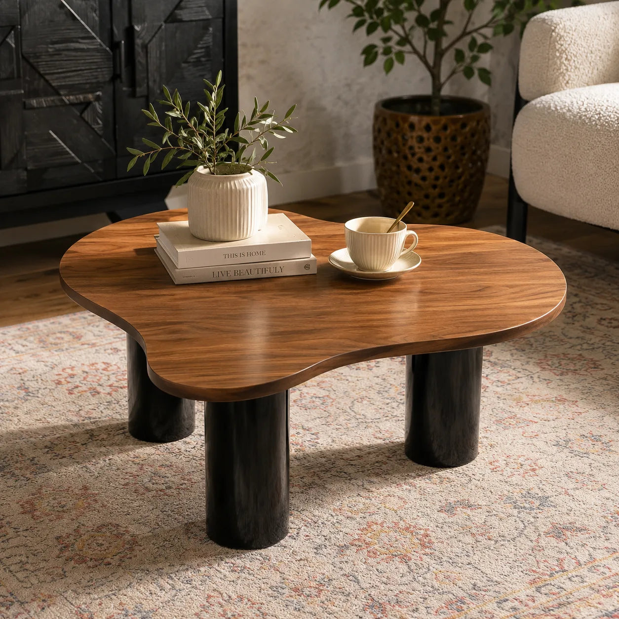 Cloud Coffee Table | Modern Walnut Wood Coffee Table