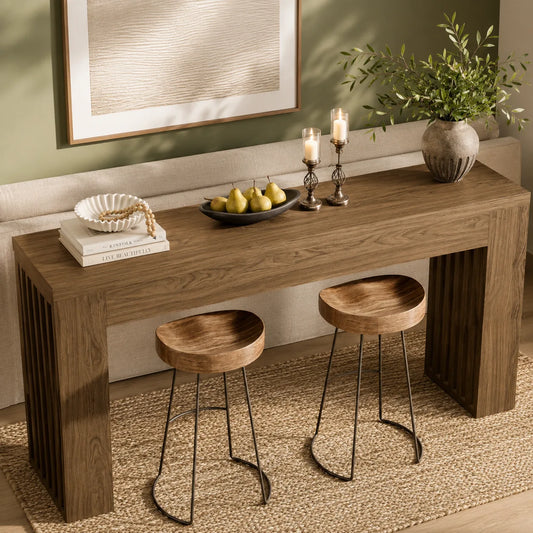 Modern Scandinavian Console Table | Solid Wood Entryway & Hallway Table