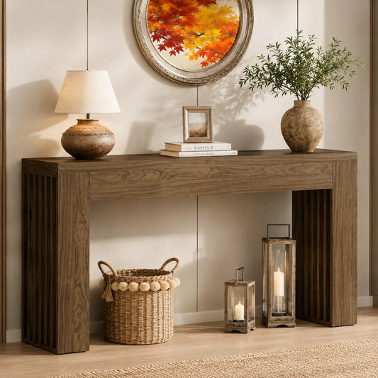 Modern Scandinavian Console Table | Solid Wood Entryway & Hallway Table