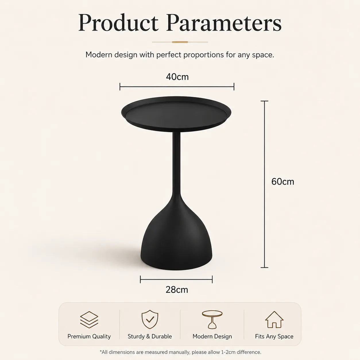 Nordic Pedestal Side Table | Modern Scandinavian Accent Table