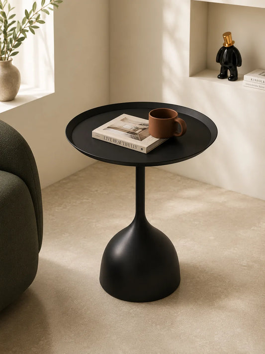 Nordic Pedestal Side Table | Modern Scandinavian Accent Table