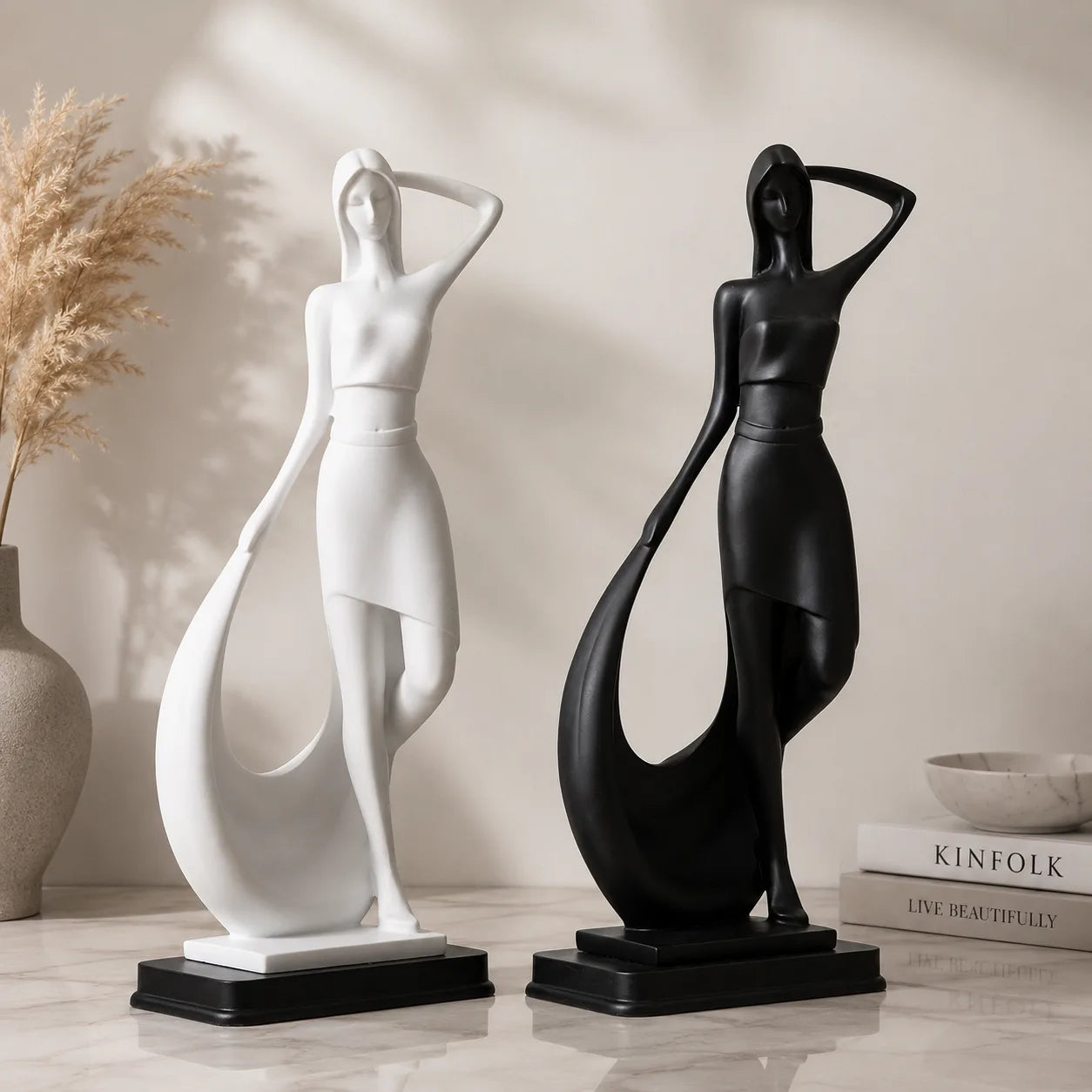 ORENVY Nordic Grace Abstract Sculpture | Minimalist Resin Decorative Statue