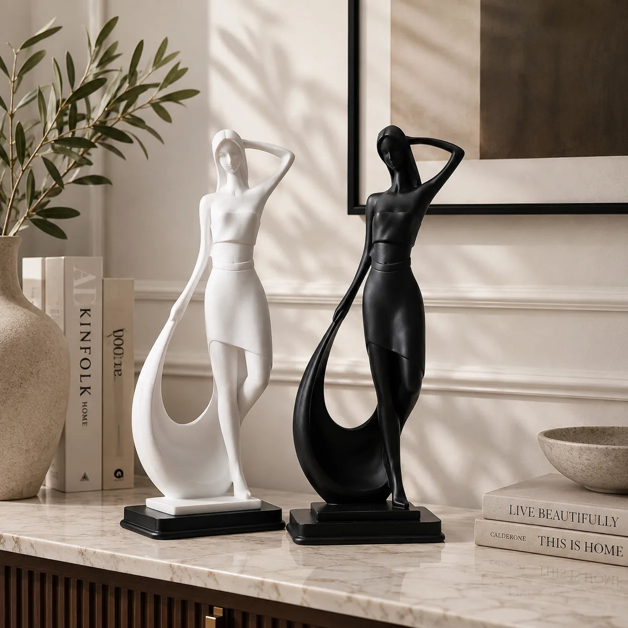 ORENVY Nordic Grace Abstract Sculpture | Minimalist Resin Decorative Statue