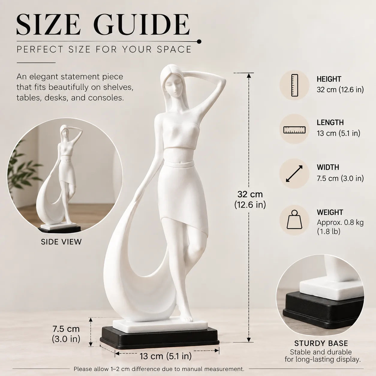 ORENVY Nordic Grace Abstract Sculpture | Minimalist Resin Decorative Statue