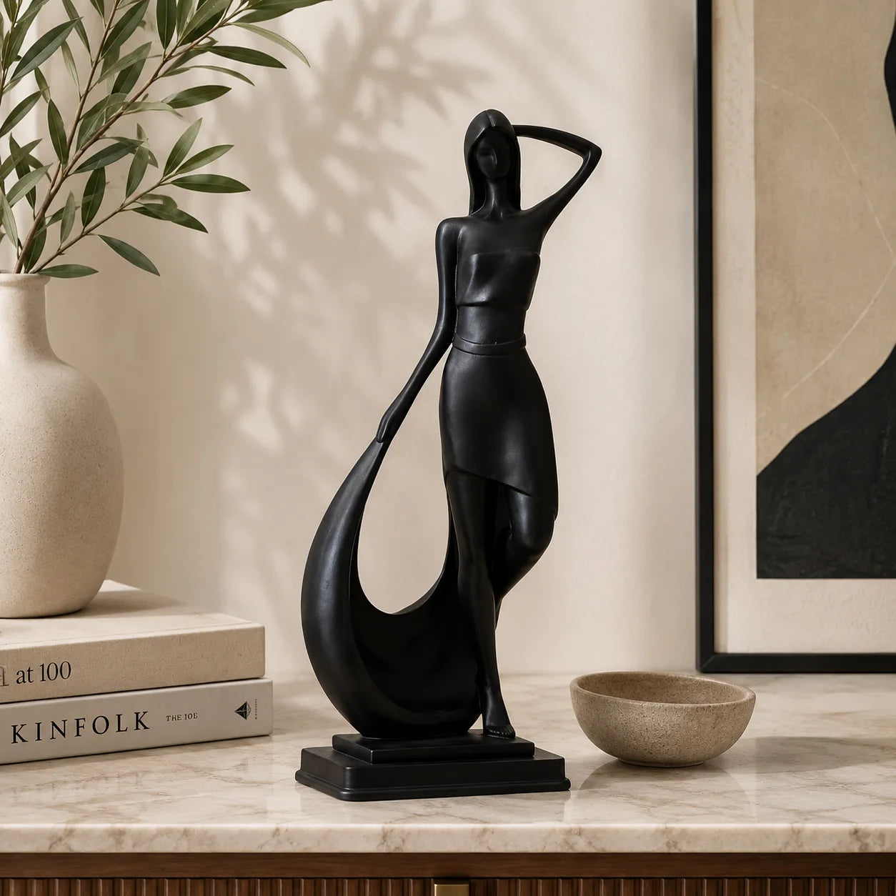 ORENVY Nordic Grace Abstract Sculpture | Minimalist Resin Decorative Statue