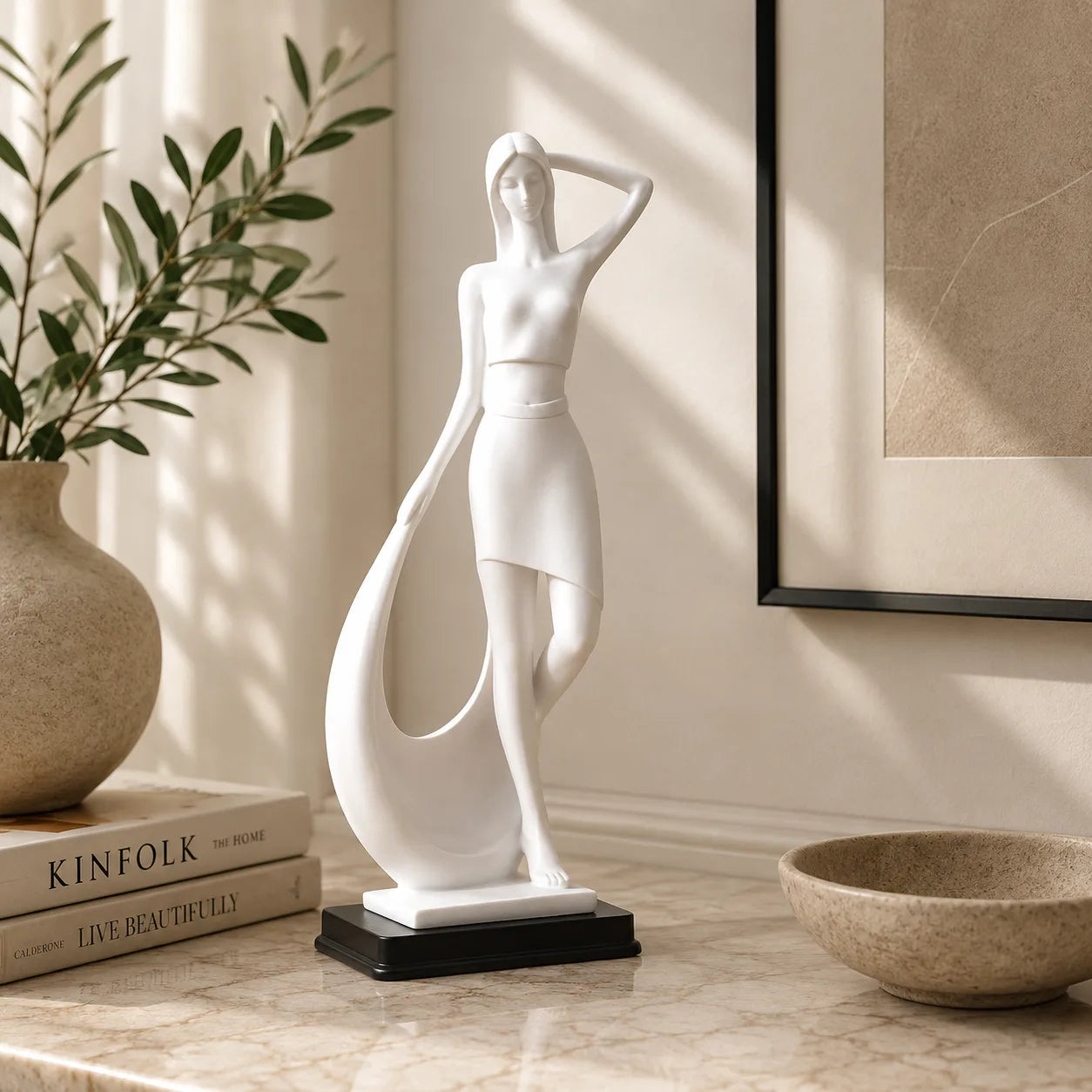 ORENVY Nordic Grace Abstract Sculpture | Minimalist Resin Decorative Statue