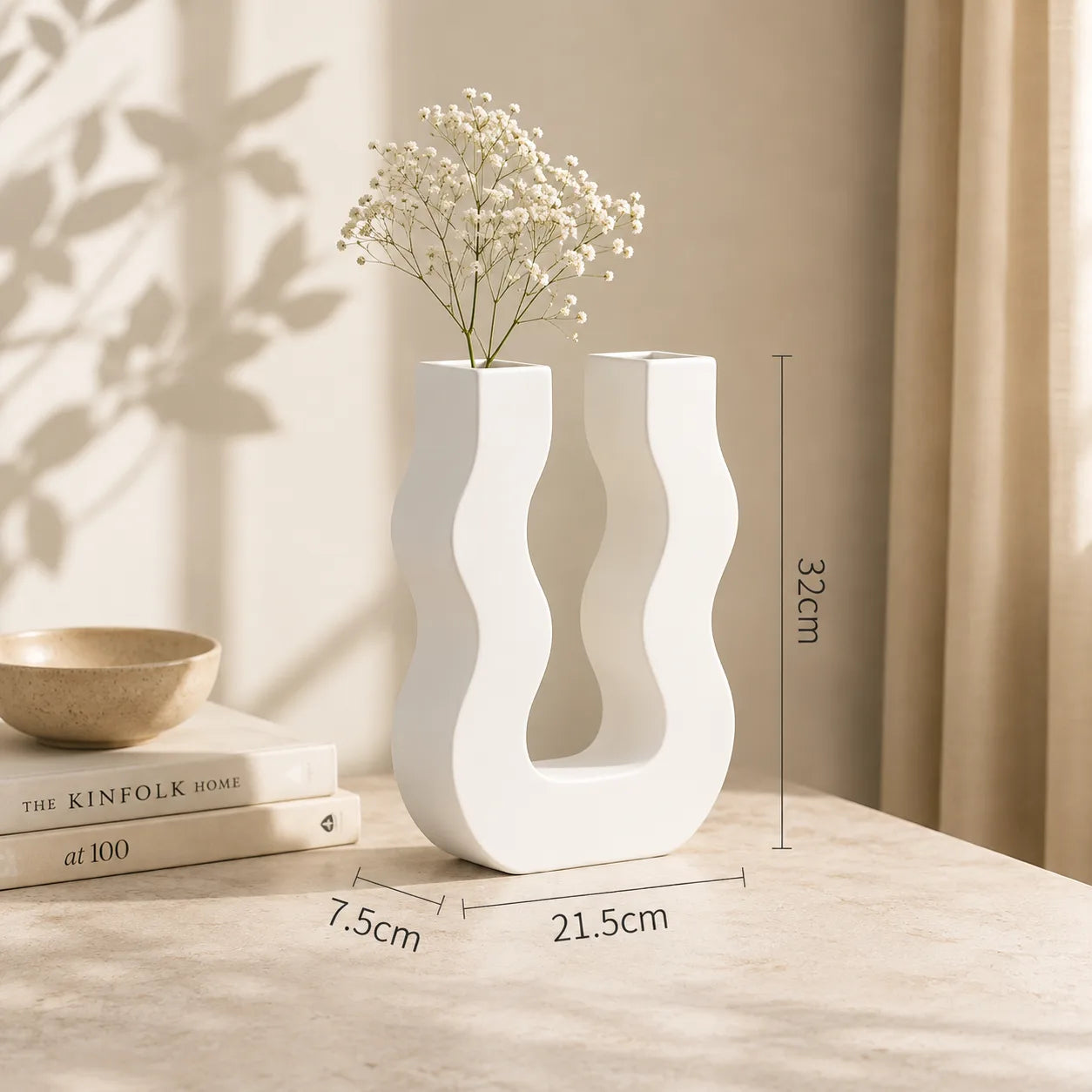 ORENVY Modern Sculptural Ceramic Vase | Scandinavian Decorative Accent