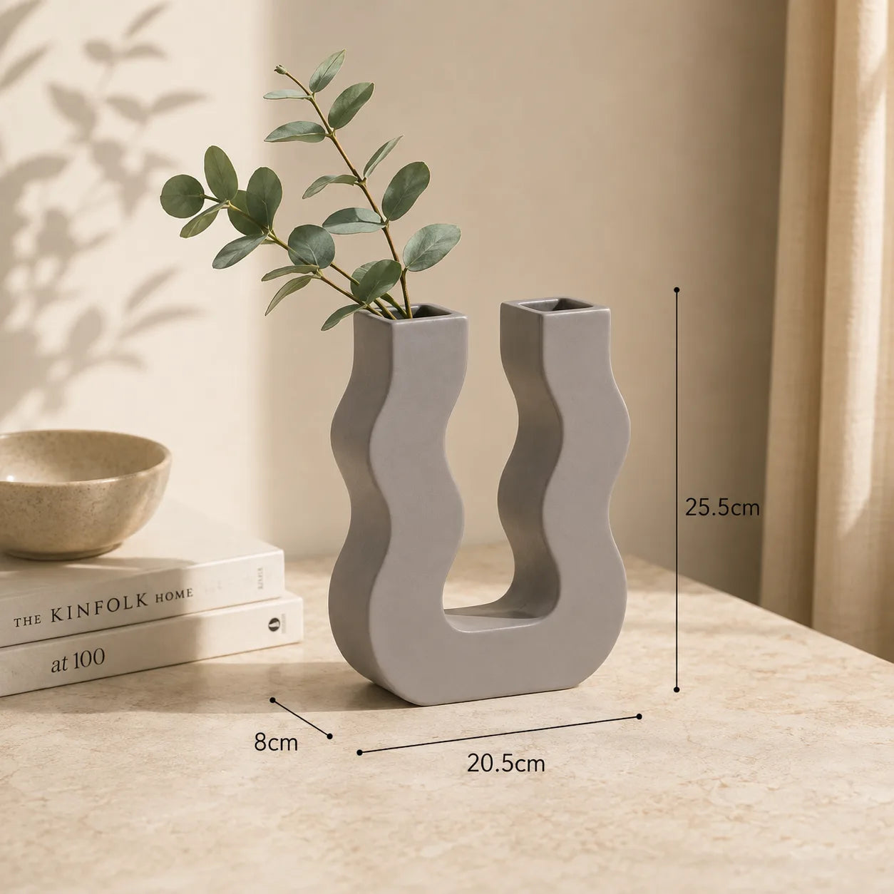 ORENVY Modern Sculptural Ceramic Vase | Scandinavian Decorative Accent