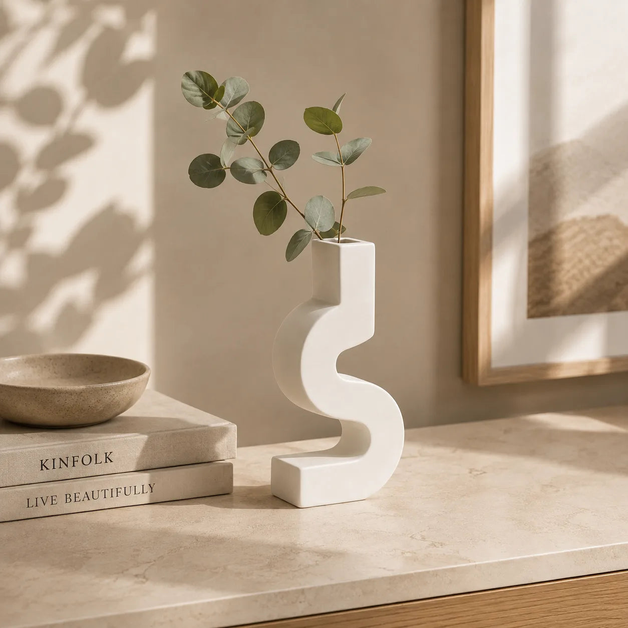 ORENVY Modern Sculptural Ceramic Vase | Scandinavian Decorative Accent