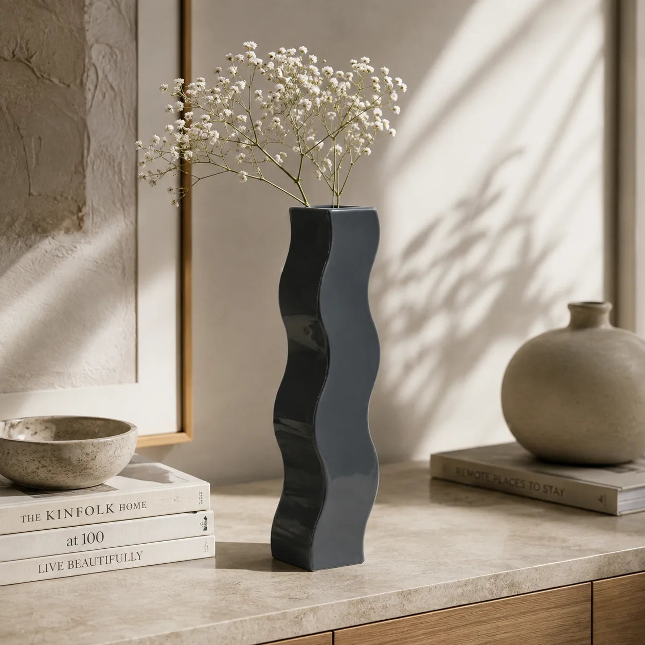 ORENVY Modern Sculptural Ceramic Vase | Scandinavian Decorative Accent