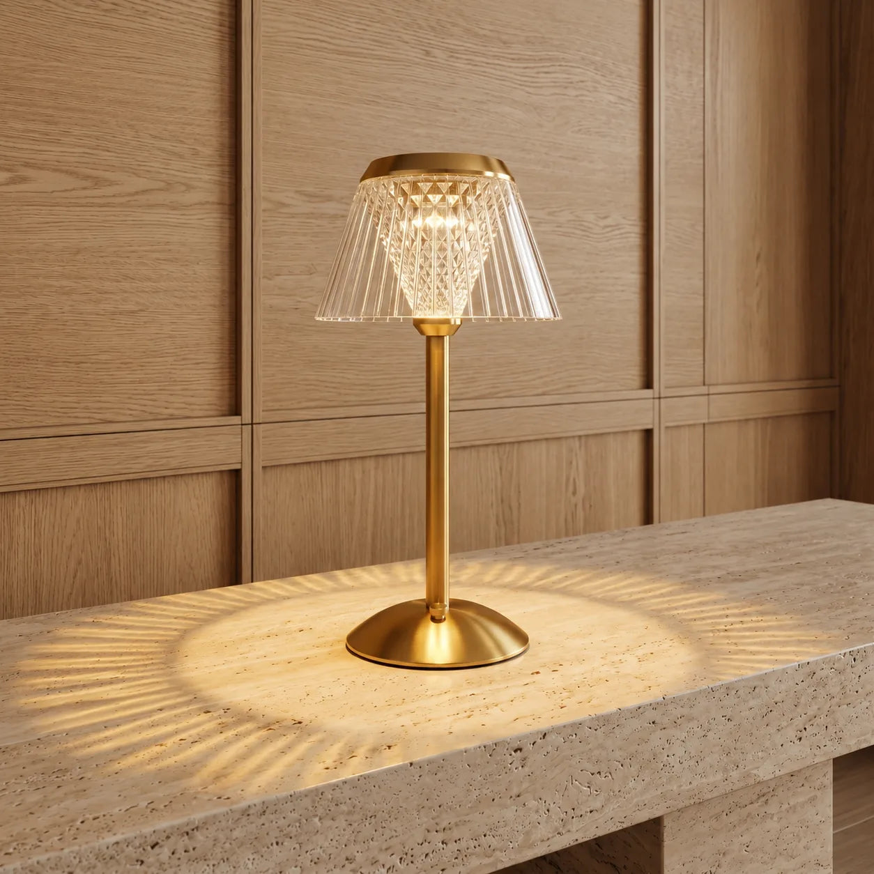Rechargeable Cordless Crystal Table Lamp – Touch Control LED Bedside Light