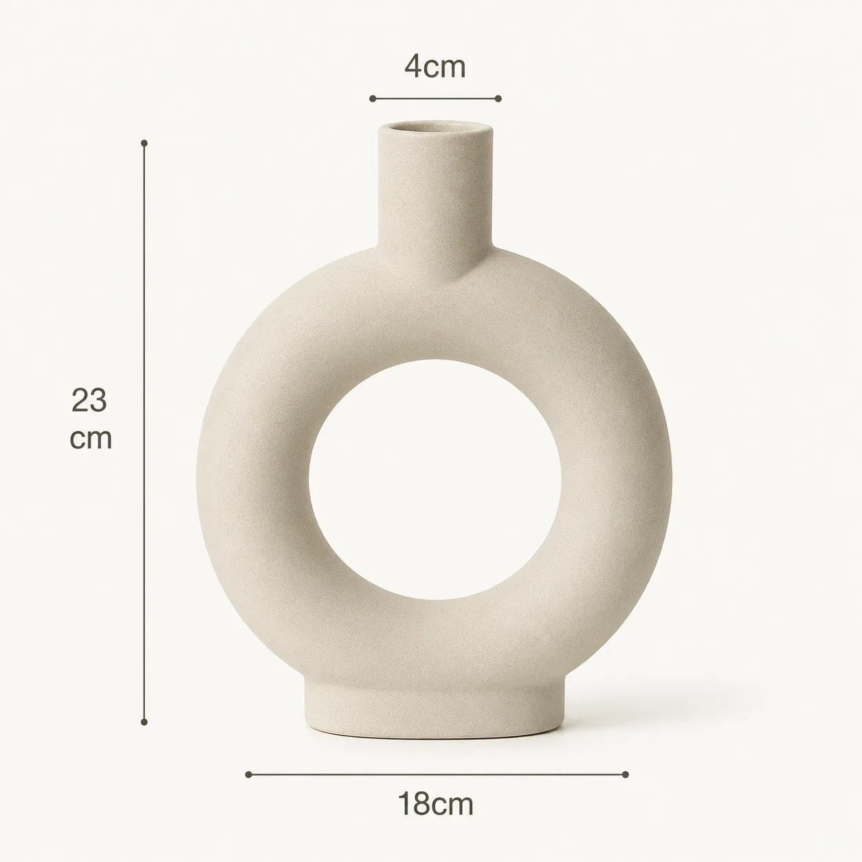 Nordic Donut Ceramic Vase – Modern Scandinavian Home Décor
