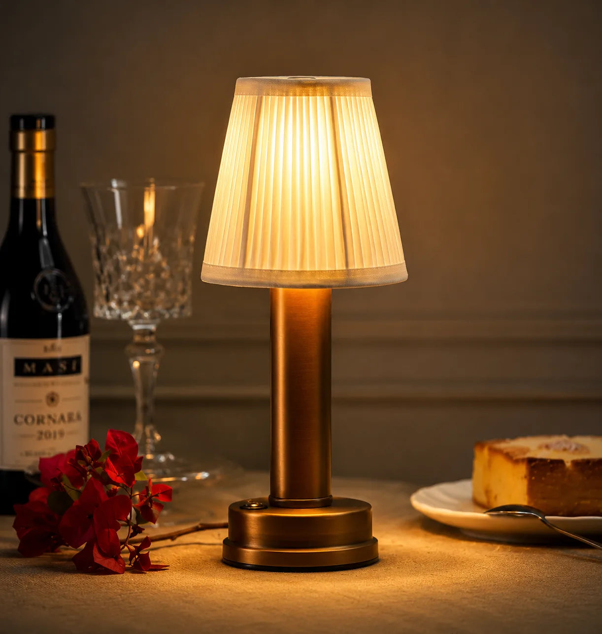Rechargeable Cordless Table Lamp – Modern Gold LED Accent Lamp