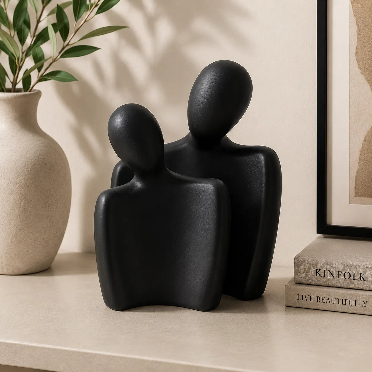 Abstract Couple Sculpture | Modern Minimalist Home Décor Accent