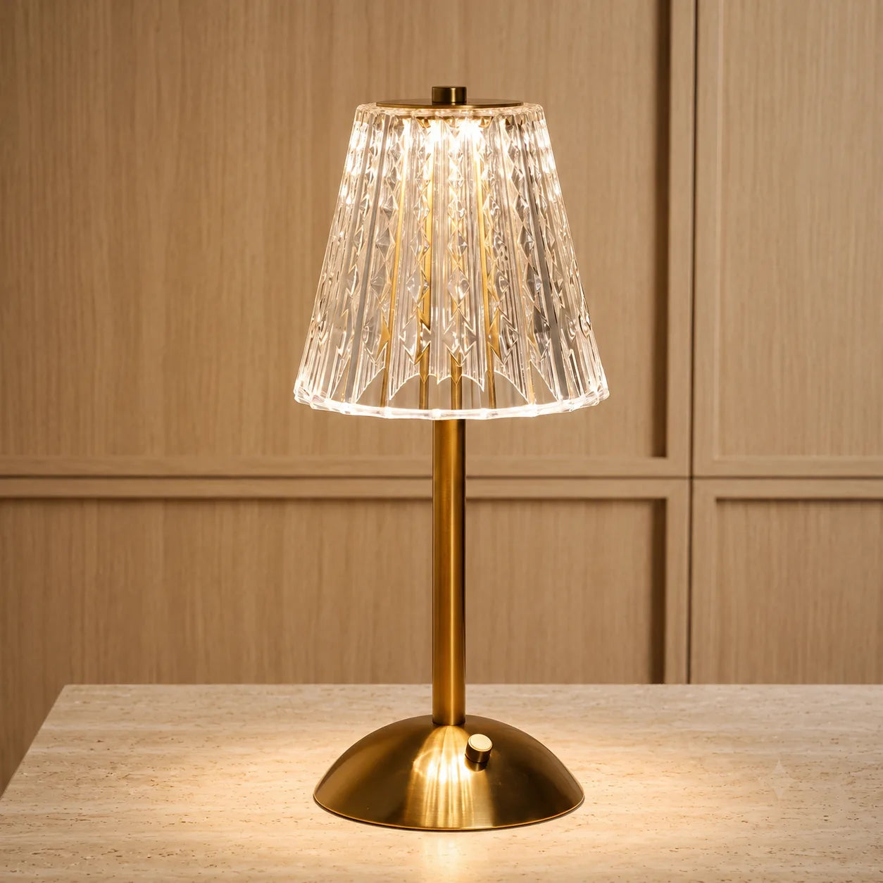 Rechargeable Cordless Crystal Table Lamp – Touch Control LED Bedside Light