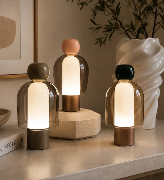 Nordic Ambient Bedside Table Lamp | Rechargeable Modern Accent Light