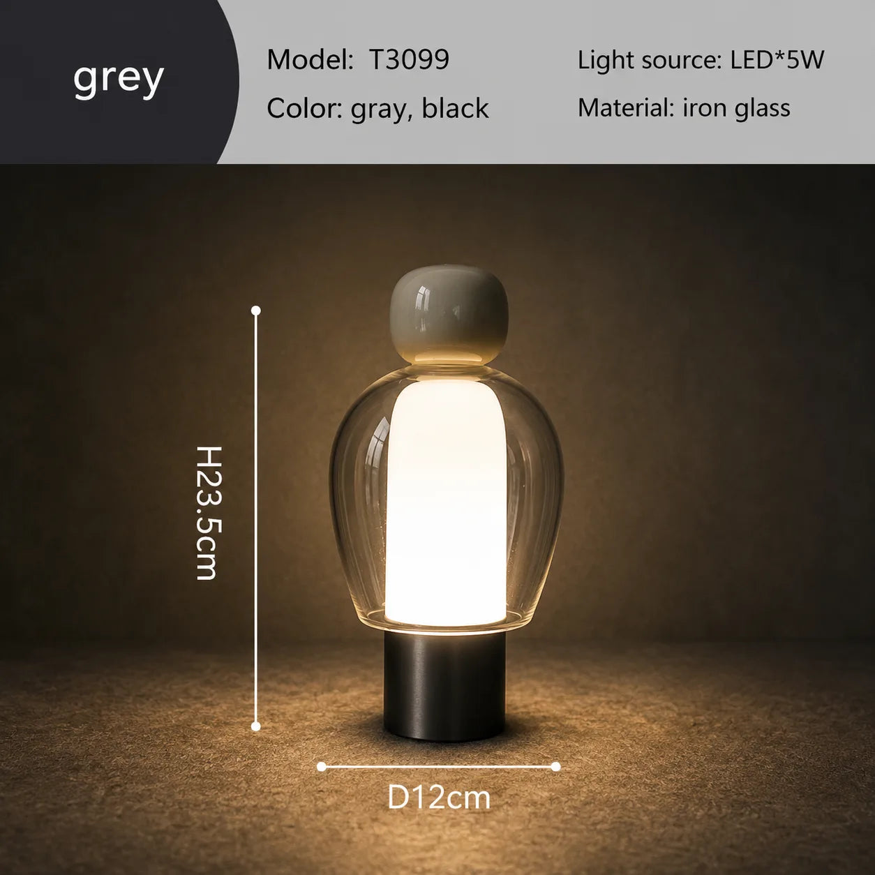 Nordic Ambient Bedside Table Lamp | Rechargeable Modern Accent Light