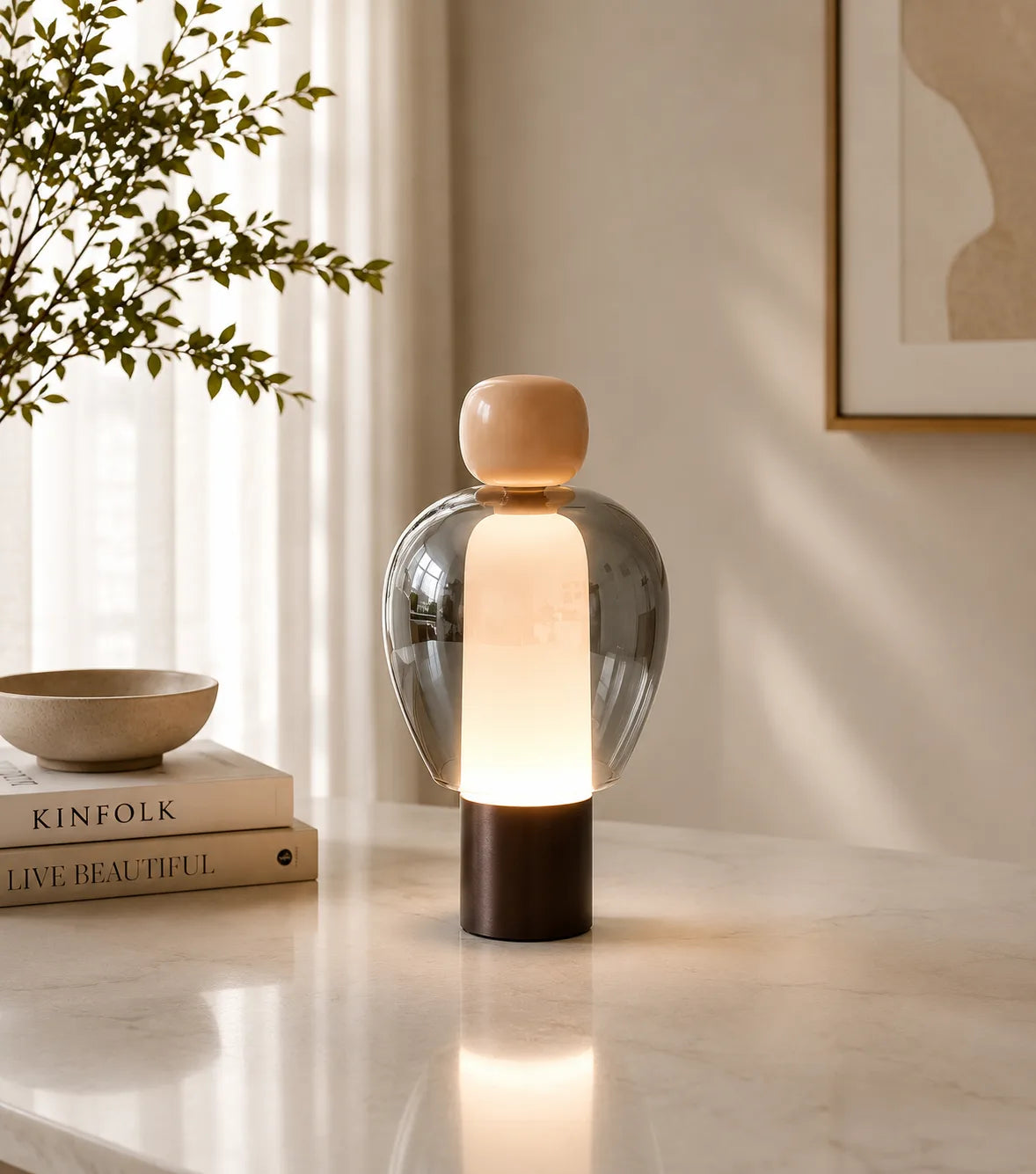 Nordic Ambient Bedside Table Lamp | Rechargeable Modern Accent Light