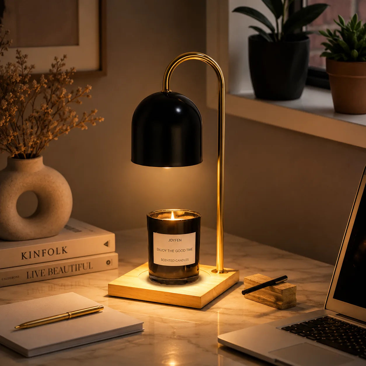 Modern Dimmable Candle Warmer Lamp | Scandinavian Home Décor