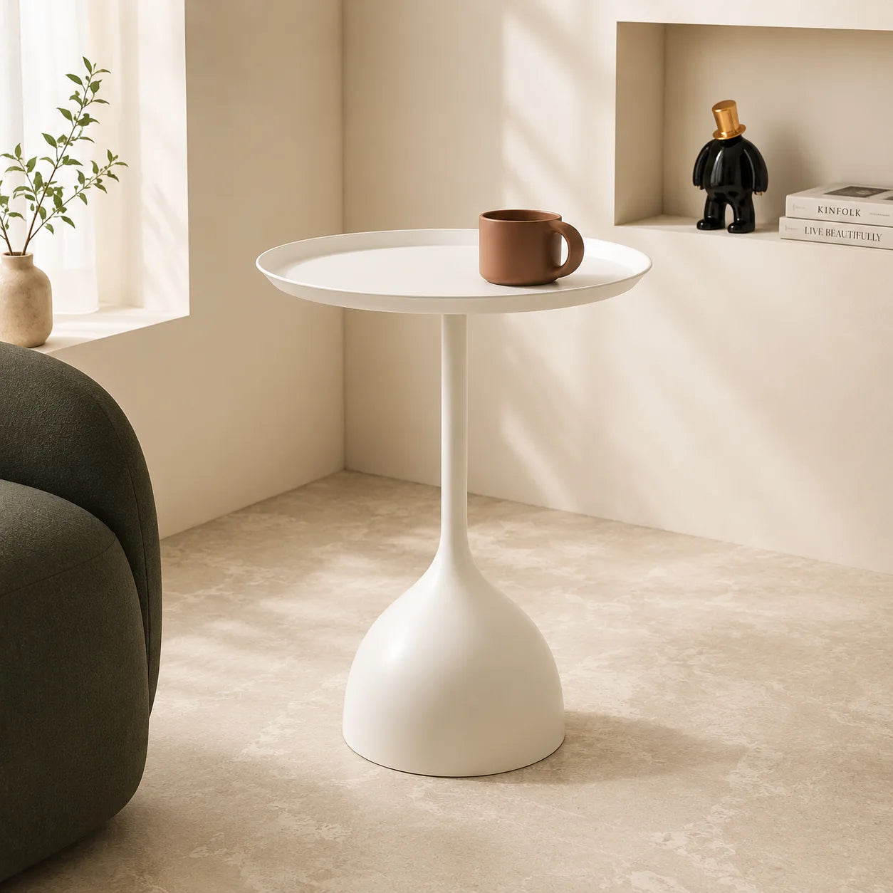 Nordic Pedestal Side Table | Modern Scandinavian Accent Table