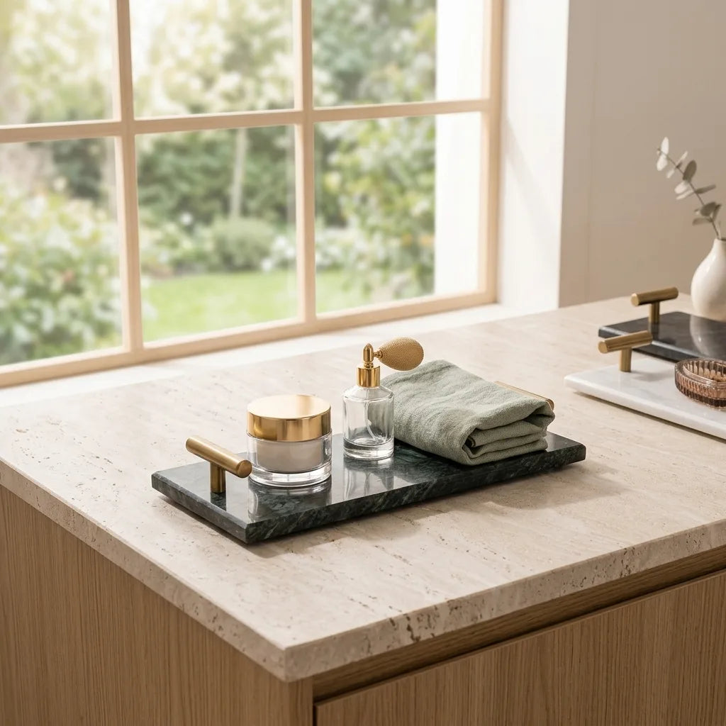 Nordic Marble Decorative Tray | Jewelry, Dessert & Vanity Organizer