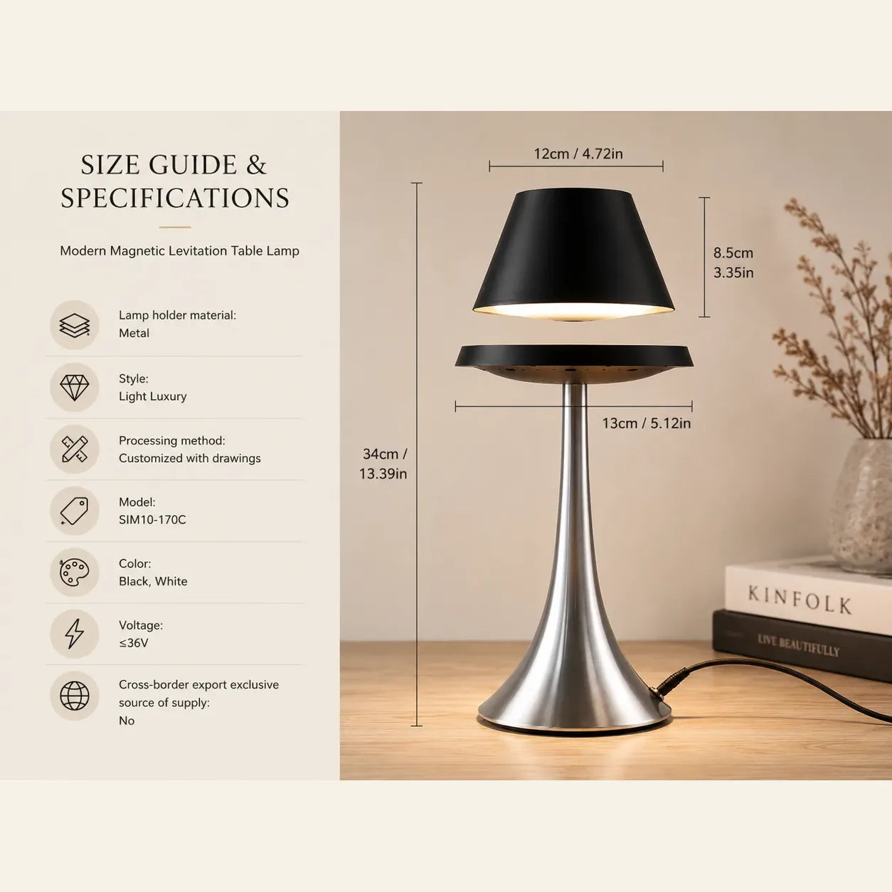 ORENVY Levita Magnetic Floating Table Lamp – Modern LED Ambient Light