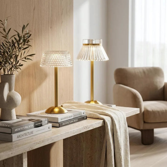Rechargeable Cordless Crystal Table Lamp – Touch Control LED Bedside Light